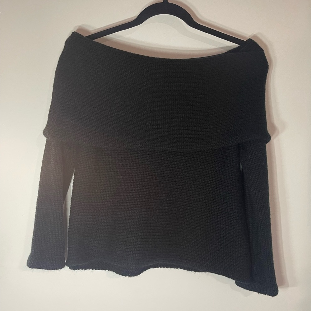 Chic Off-Shoulder Black Sweater